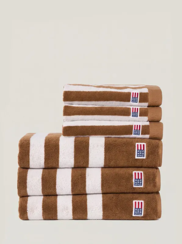 Lexington Striped Terry Towel Fudge/Snow White 30x50