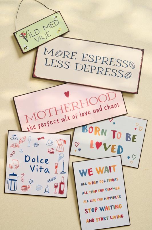 Metallskilt More Espresso Less Depresso